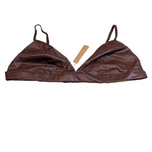 New with Tags SKIMS Bralette Size 3X Brown Pleather Skims Bra 3X